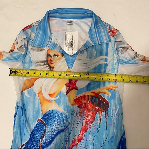Sun-guard 50+ beach cover-up beautiful mermaid design made in USA size small NWT - Picture 4 of 8